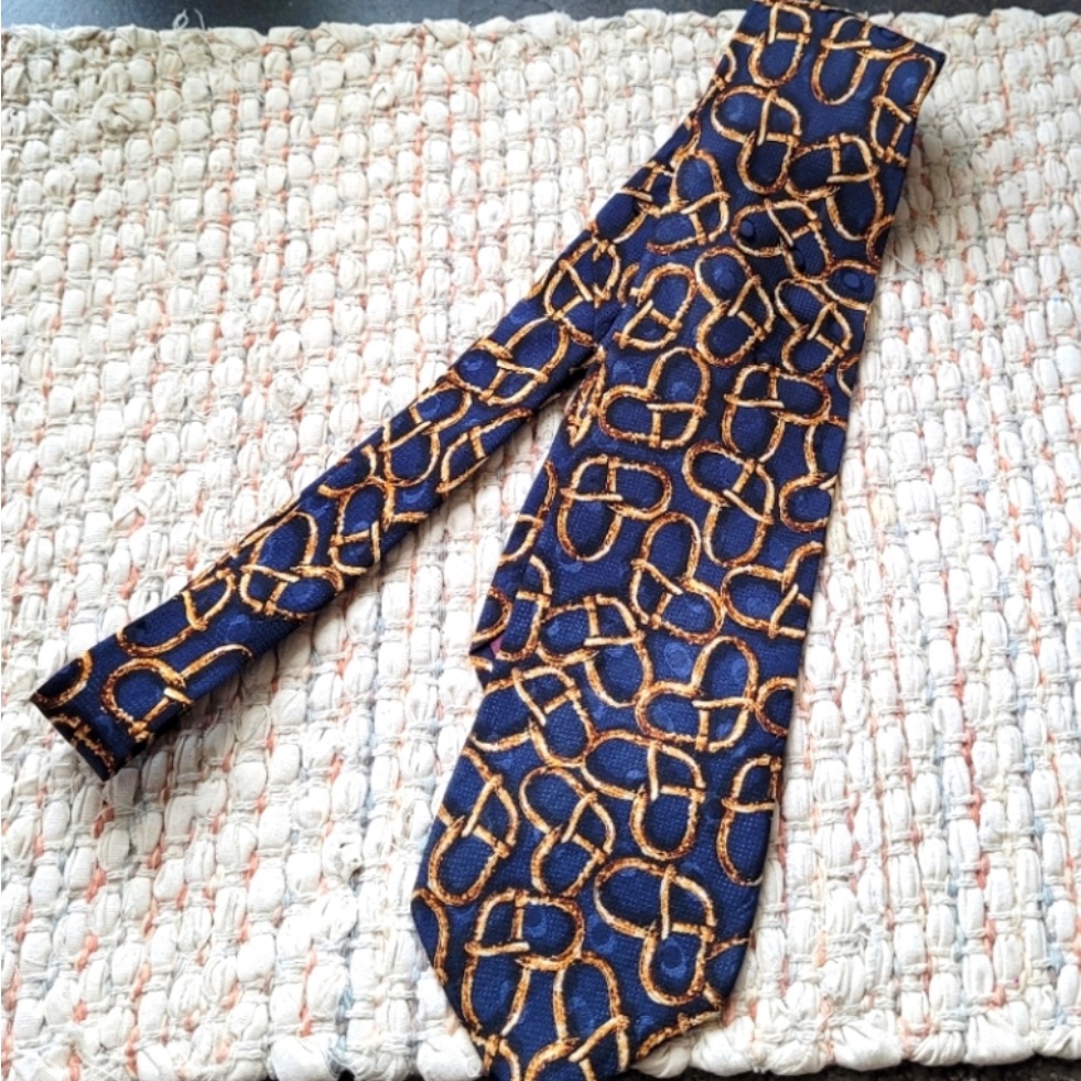 Structure Vintage Pretzel Print Tie Neat Mint From “La Colleccioni”.